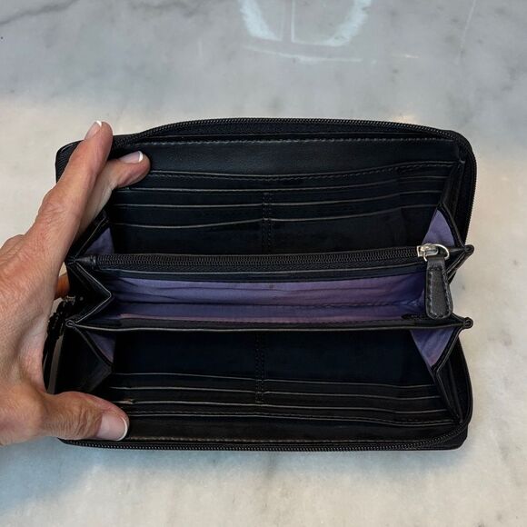 Coach Wallet Y2K Maralee Jacquard Signature Logo Full Zip Wallet - Picture 15 of 16